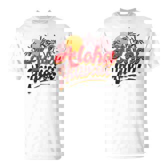Hawaii Aloha Vintage Retro Palm Trees Beach Surfer Tank Top T-Shirt - Monsterry