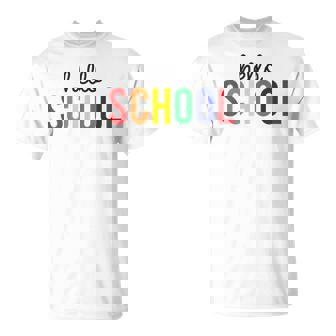 Hello School Rainbow First Day Of School Kid Shirt T-Shirt - Monsterry