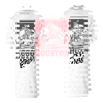 Houston Rodeo Vintage Bronc Horse Riding Cowboy T-Shirt - Seseable