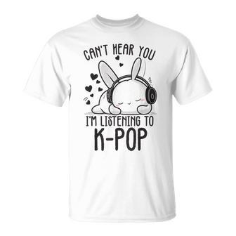 Ich Kann Dich Nicht Hören Ich Hörre Zu Kpop Rabbit K-Pop Gray T-Shirt - Geschenkecke