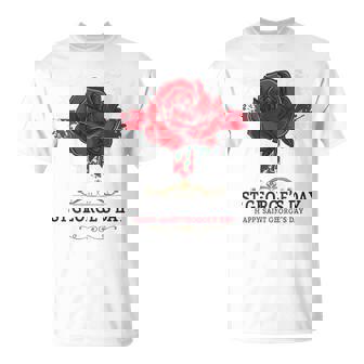 Idea De Traje Para El Día De San Jorges Para Niños Con Rosa Y Bandera Inglesa Cuello Camiseta unisex - Regaloses