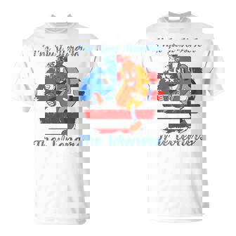 I'm Just Here For The Wieners Hot Dog USA Flag 4Th Of July Premium T-Shirt - Monsterry