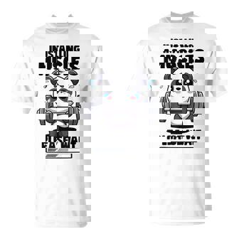 Instalación De Músculos Por Favor Espere Panda Lifting Gym Cotización Panda Camiseta unisex - Regaloses