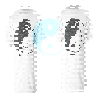 Intage Yin Yang 80'S Minimaliste Bleuert Graphique T-Shirt - Cadeauxyz