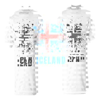Islandia Retrointage Acuarelas Deporte Bandera Islandesa Camiseta unisex - Regaloses