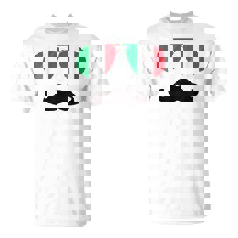 Italien Flagge Sonnenbrille Schnurrbart Italia Flaggen T-Shirt - Geschenkecke