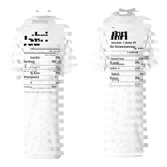 JAHARI Nutrition Facts Name Definition Graphic Tank Top T-Shirt - Monsterry