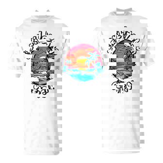 Jekyll Island Georgia Vintage Sunset Palm Trees Beach T-Shirt - Thegiftio UK