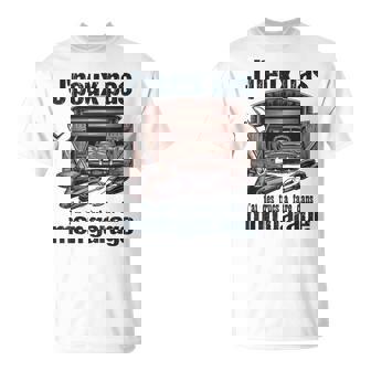 J'peux Pas J'ai Des Trucs À Faire Dans Mon Garage Hommeintage Automobile Mécanique Blanc S Classic Fit Rétro Uni Col En Forme De Trou De Serrure Manche À Double Couture T-Shirt - Cadeauxyz