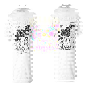 Just A Girl Who Loves Horses Colorful Horse T-Shirt - Monsterry
