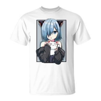 Kawaii Anime Neko Cat Girls Manga Otaku Lovers Pastel T-Shirt - Geschenkecke