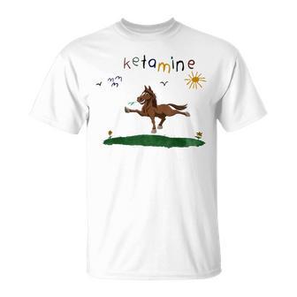 Ketamineintage Colourful Ketamine Horse Blue T-Shirt - Geschenkecke