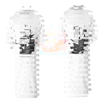 Kids 4th Birthday Pirate Finally 4 Boy 4 Years Pirate Ship T-Shirt - Monsterry