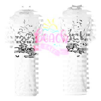 Kids Beach Babe Summer Vibes Beach Vacay Summertime Baby Girl T-Shirt - Monsterry