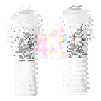 Kinder 4 Geburtstag Mädchen 4 Jahre Einhorn Party Outfit Einhorn T-Shirt - Geschenkecke