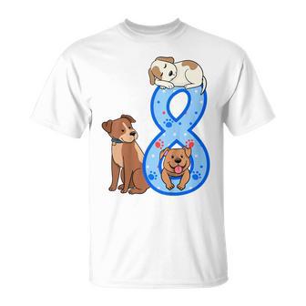 Kinder 8 Geburtstag Junge Hunde Outfit 8 Jahre Alt Welpe T-Shirt - Geschenkecke