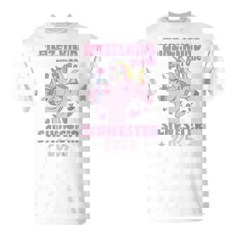 Kinder Große Schwester 2025 Einhorn Geschwister T-Shirt - Geschenkecke