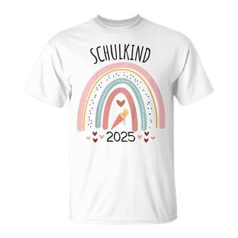 Kinder Schulkind 2025 Schulanfang Mädchen Deko Einschulung 2025 T-Shirt - Geschenkecke