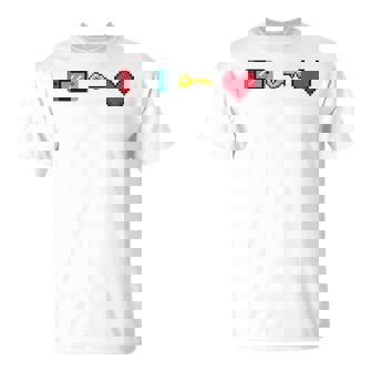 La Console 8 Bits Est La Clé Du Cœur T-Shirt - Cadeauxyz