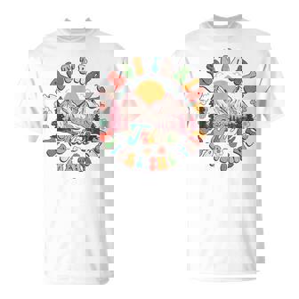Last Trail Before The Veil Hiking Nature Bachelorette Groovy T-Shirt - Monsterry