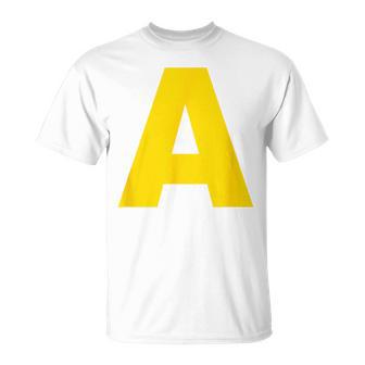 Letter A Yellow Chipmunk Costume Group Carnival A Red T-Shirt - Geschenkecke