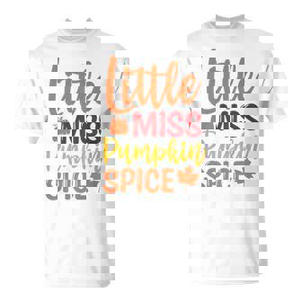 Little Pumpkin Spice Miss Cute Fall Pumpkin Thanksgiving Premium T-Shirt - Monsterry