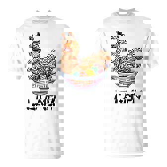 Llamen Noodles Chinese Food Alpaca Llama Lover T-Shirt - Monsterry