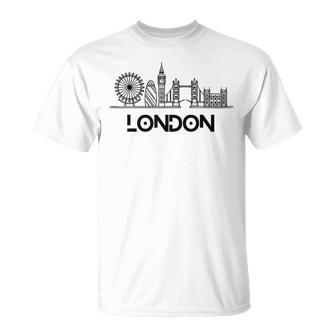 London Souvenir City Skyline British Uk Hombres Es Niños Regalo Camiseta unisex - Regaloses