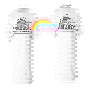 Take A Look It's In A Book Reading Book Vintage Rainbow T-Shirt - Thegiftio