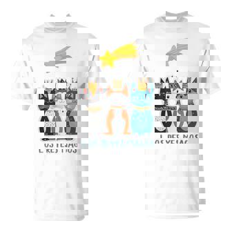 Los Reyes Magos Gato Trio Con Una Estrella Manga Larga Camiseta unisex - Regaloses