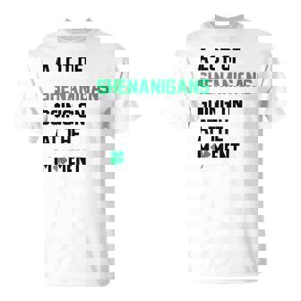 A Lot Of Shenanigans Going On At The Moment St Patrick T-Shirt | Seseable CA