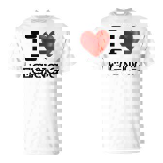 I Love EGGNOG Drink Beverage Heart T Shirt T-Shirt - Monsterry