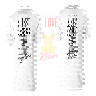 I Love French Kisses French Bulldog Doggy Frenchie Mom T-Shirt - Monsterry