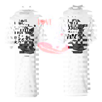 I Love French Kisses Cute French Bulldog Lover Dog Mom T-Shirt - Monsterry