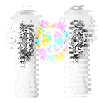 Love Peace Flower Power Signe De Paix Années 70 Et 60 Hippie T-Shirt - Cadeauxyz
