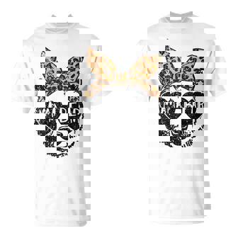 Mama Bear Face Sunglasses Leopard Print Mother's Day T-Shirt | Mazezy