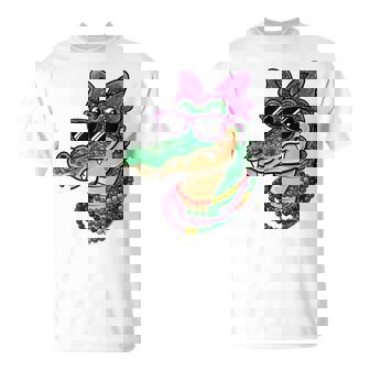 Mardi Gras Alligator Cute Gator Parade Costume Girls Women T-Shirt | Mazezy