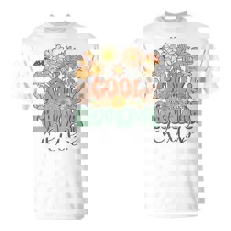Matching Family Cool Grandma Club Floral Hippie Groovy Retro T-Shirt | Mazezy