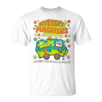 Med Lab Tech Lab Week 2025 Mystery Machine Of Diagnostics T-Shirt - Thegiftio UK