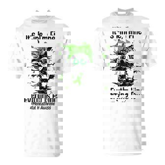 Mental Health Warrior Awareness Black Cat Brain Illness T-Shirt - Seseable