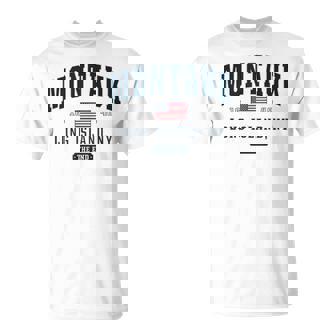 Montauk Long Island NY New York The End USA Flag Tee T-Shirt - Monsterry