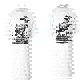 Moose Vintage Animal Moose T-Shirt | Seseable UK