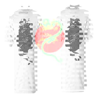 Motif Dragon Asiatique Et Soleil Rétro T-Shirt - Cadeauxyz