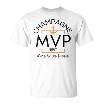 MVP More Veuve Please Veuve Party Champagne Label Inspired T-Shirt - Monsterry