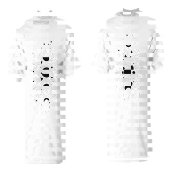 Mystical Symbol Moon Phases Minimal Geometric Monochromatic Tank Top T-Shirt - Monsterry