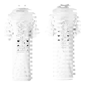 Mystical Symbol Rose Sun Water Moon Phase Horoscope Premium T-Shirt - Monsterry