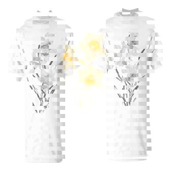 Narcissus Flower December Birth Flower Floral Birthday Tank Top T-Shirt - Monsterry