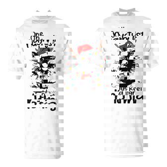 On The Naughty List I Regret Nothing Cat Christmas Lights T-Shirt - Monsterry