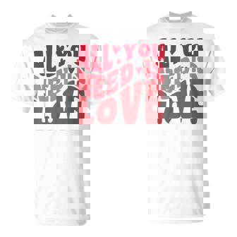 All You Need Is Love Retro Style Valentine's Day T-Shirt - Monsterry