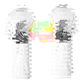 Niños Niños 2 Cumpleaños Coche De Carreras Dino Ya Tengo 2 Años Camiseta unisex - Regaloses